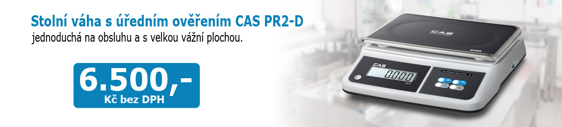 Stolní váha CAS PR2-D s velkou vážní plochou a úředním ověřením